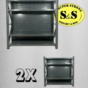 Пакет 2бр стелаж за магазин Super Strong сив