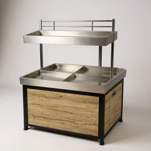 Стелаж за зеленчуци SUPER STRONG двуетажен неръждавейка