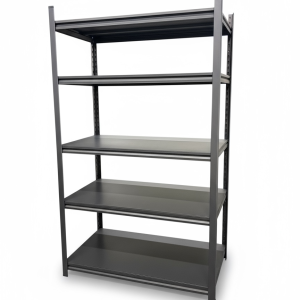 Метален стелаж Super Strong 180/90/30см, 5 нива по 150кг на рафт, черен